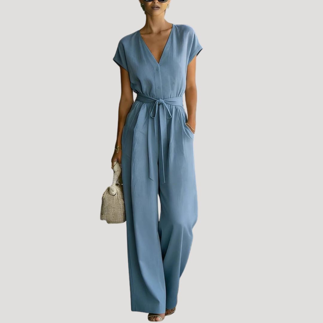 Cordova | Damen V-Ausschnitt Wide Leg Jumpsuit