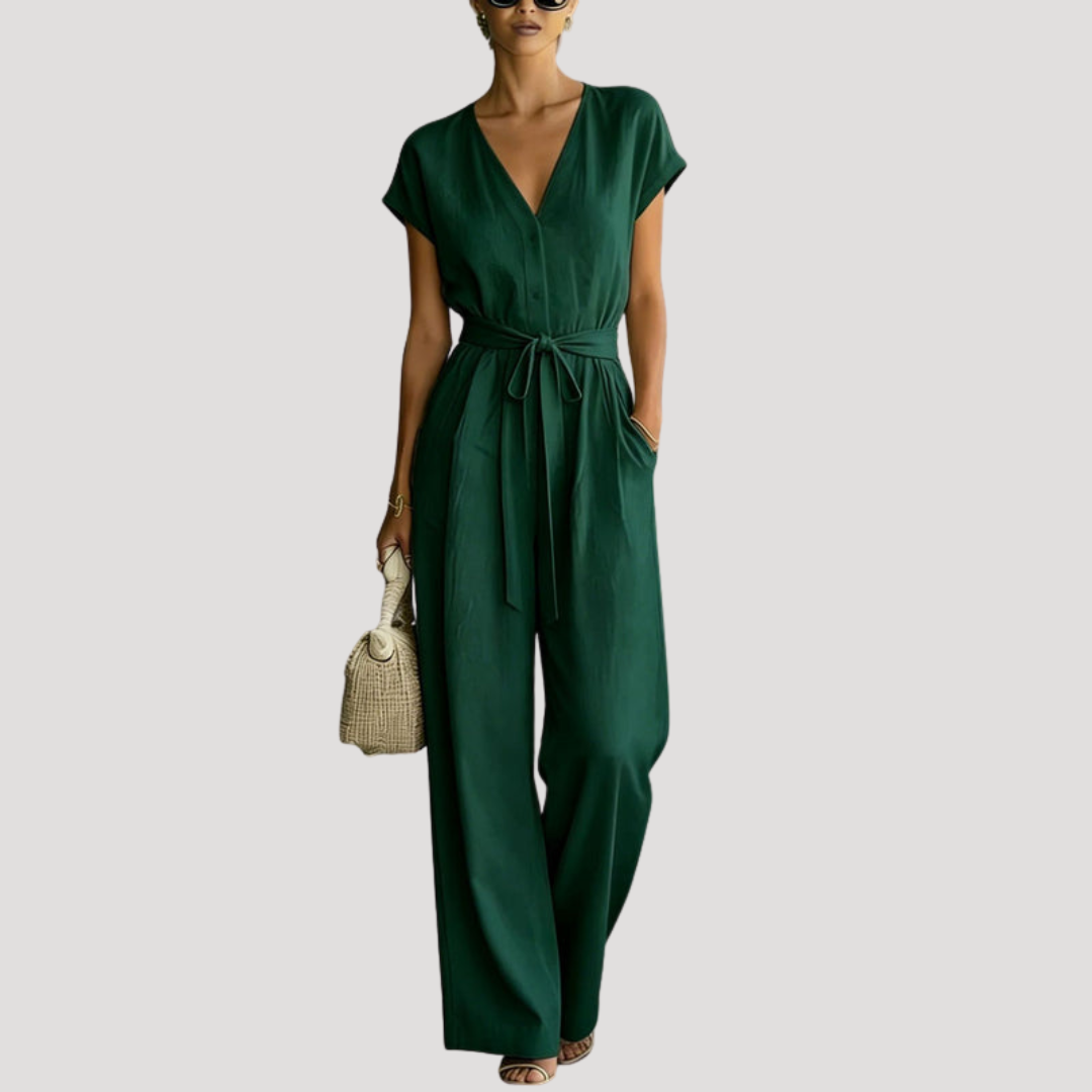 Cordova | Damen V-Ausschnitt Wide Leg Jumpsuit