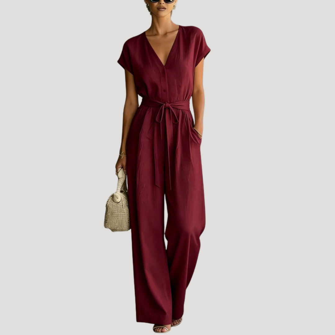 Cordova | Damen V-Ausschnitt Wide Leg Jumpsuit