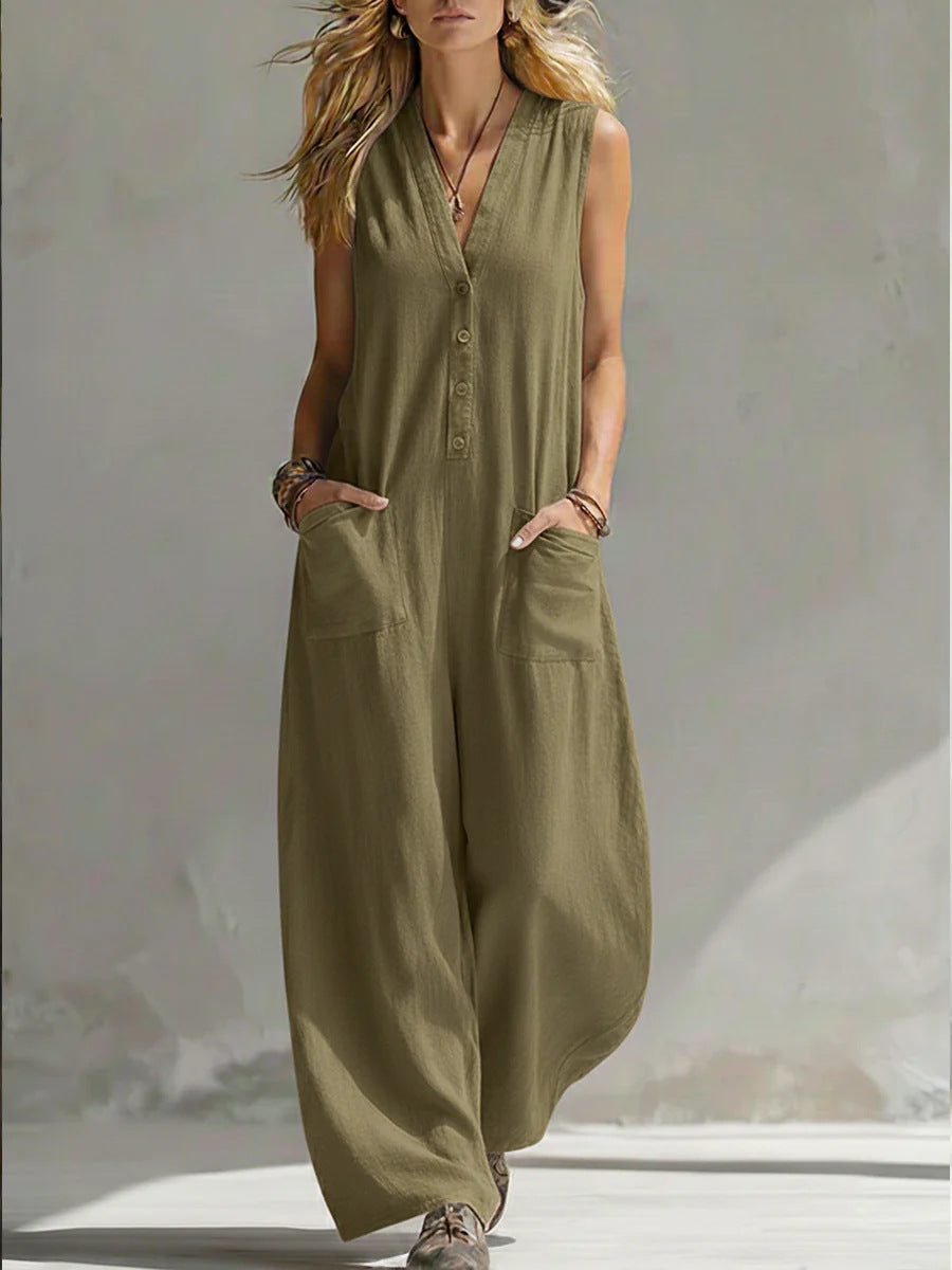 Farella - Jumpsuit mit weitem Bein und lockerer Passform