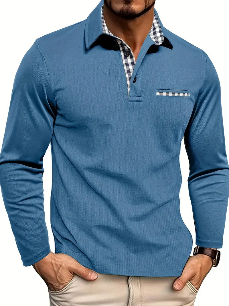 Kai | Lässiges Langarm-Poloshirt