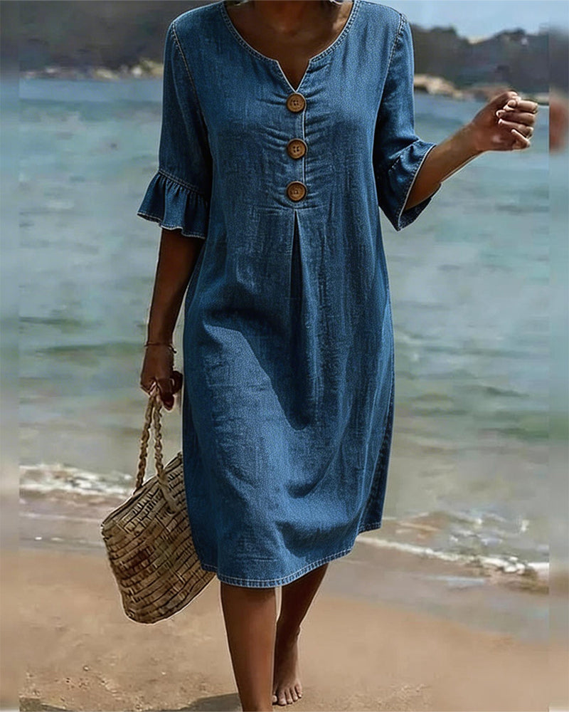 Sorella - Soft-Touch-Kleid mit Rüschenärmeln