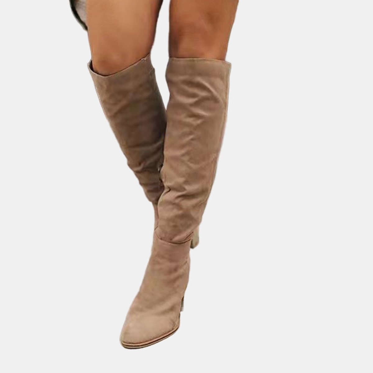 Elisabeth | Damen Ankle Boots Overknee-Stiefel mit Blockabsatz Reißverschluss