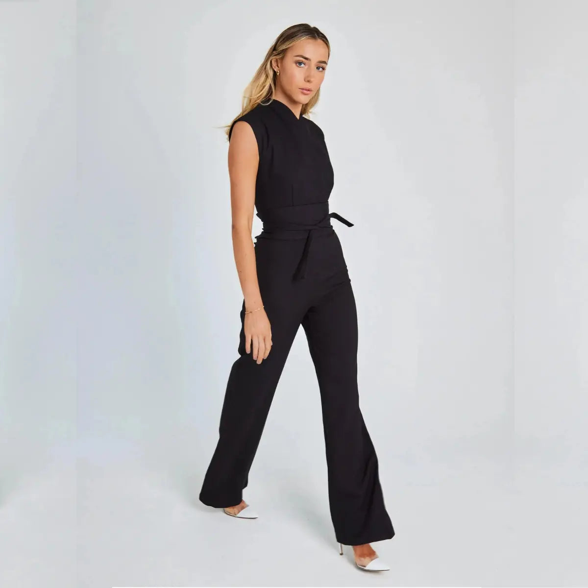 Damen Ärmelloser Jumpsuit mit Weitem Bein