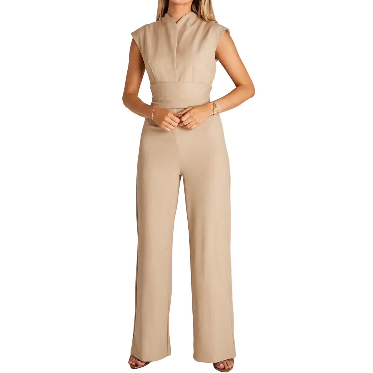 Damen Ärmelloser Jumpsuit mit Weitem Bein