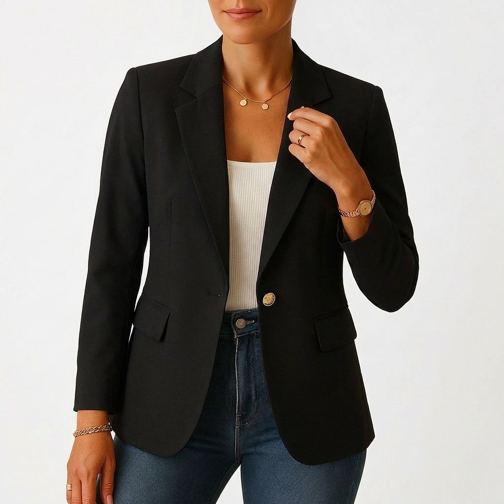 Frieda | Damen Blazer Ein-Knopf Klassische Revers Tailliert