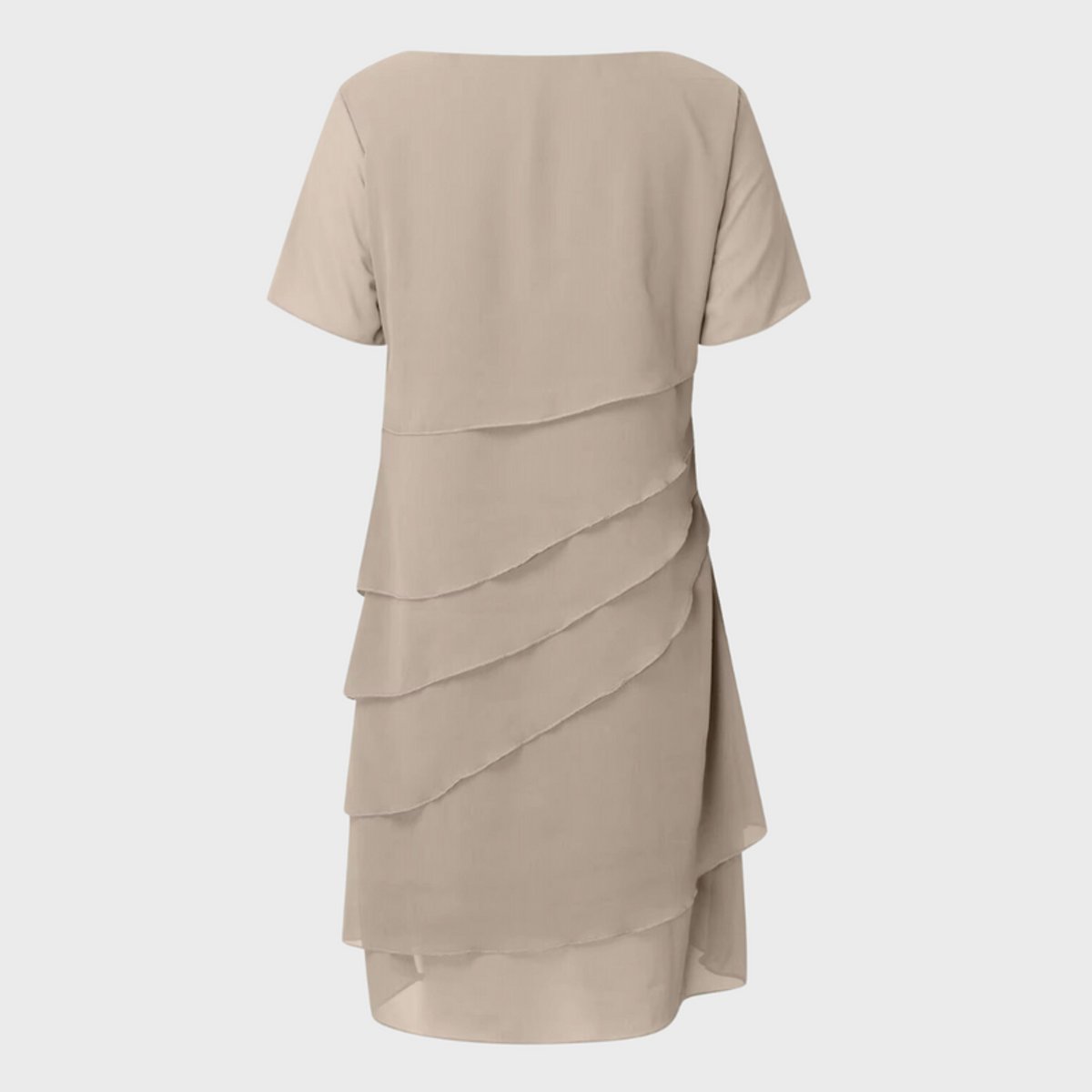 Charlotte | Damen Cocktailparty-Kleid geschichtetes Chiffon Kurzarm Abendkleid