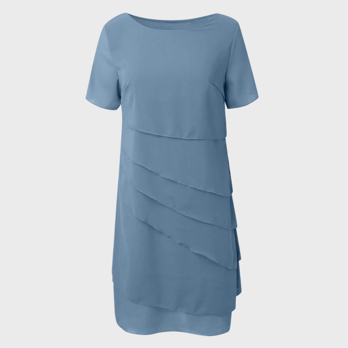 Charlotte | Damen Cocktailparty-Kleid geschichtetes Chiffon Kurzarm Abendkleid