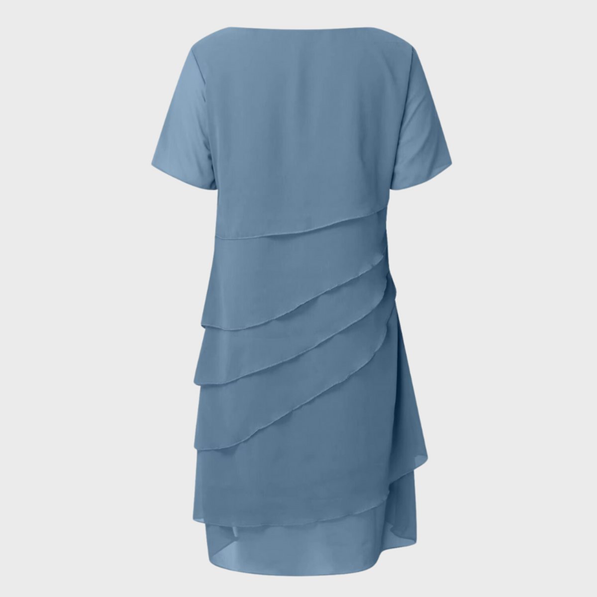 Charlotte | Damen Cocktailparty-Kleid geschichtetes Chiffon Kurzarm Abendkleid