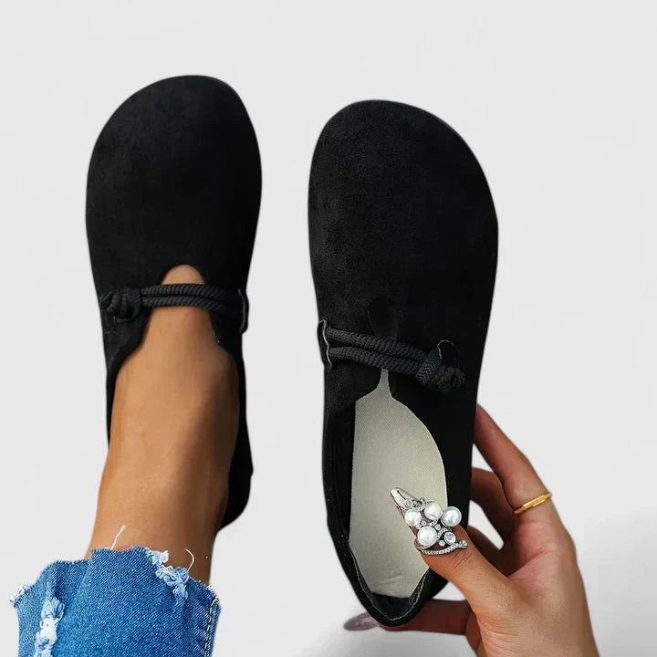 Damen Flache Schuhe mit Riemenstruktur und Geschlossener Form
