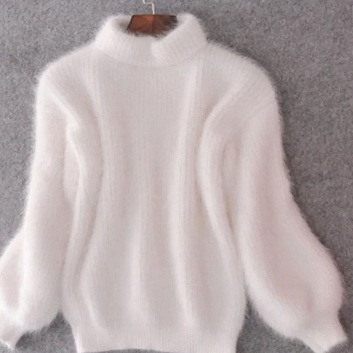 Johanna | Damen Flauschiger Rollkragenpullover mit hohem Kragen Oversized Strick