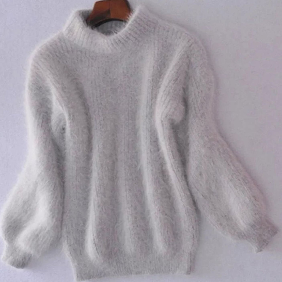 Johanna | Damen Flauschiger Rollkragenpullover mit hohem Kragen Oversized Strick