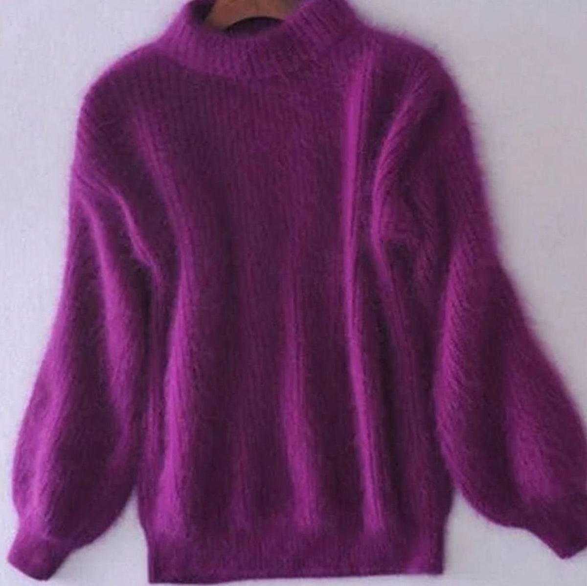 Johanna | Damen Flauschiger Rollkragenpullover mit hohem Kragen Oversized Strick
