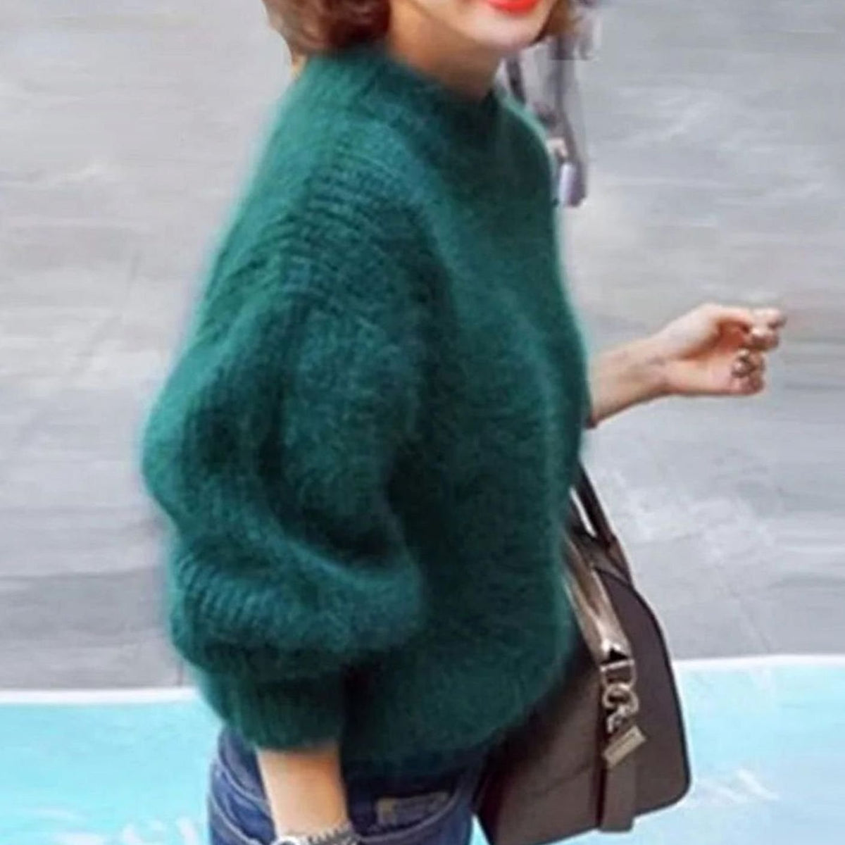Johanna | Damen Flauschiger Rollkragenpullover mit hohem Kragen Oversized Strick