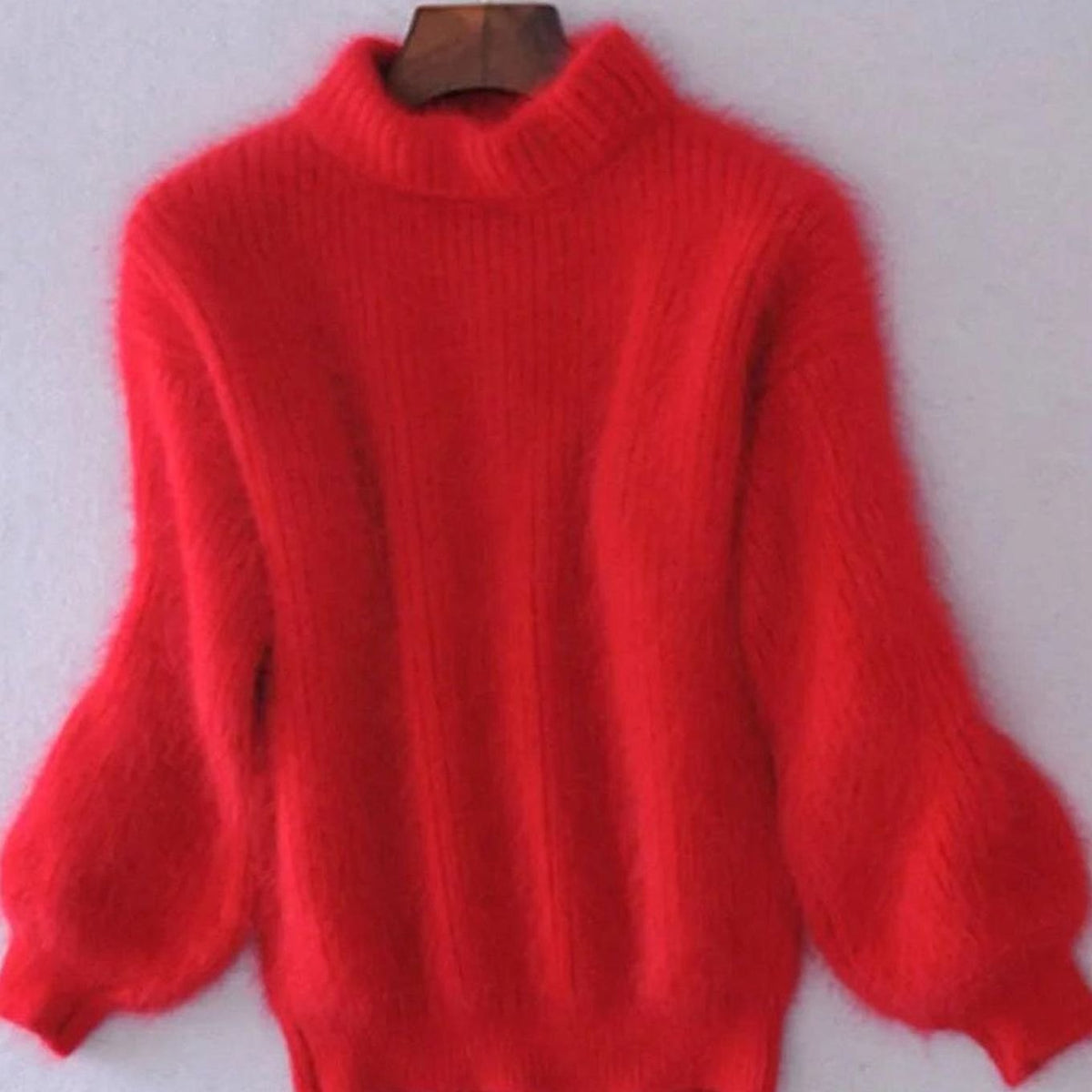 Johanna | Damen Flauschiger Rollkragenpullover mit hohem Kragen Oversized Strick