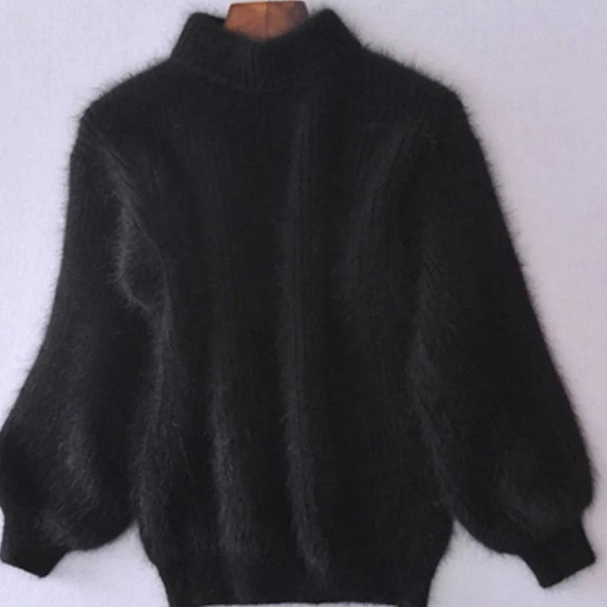 Johanna | Damen Flauschiger Rollkragenpullover mit hohem Kragen Oversized Strick