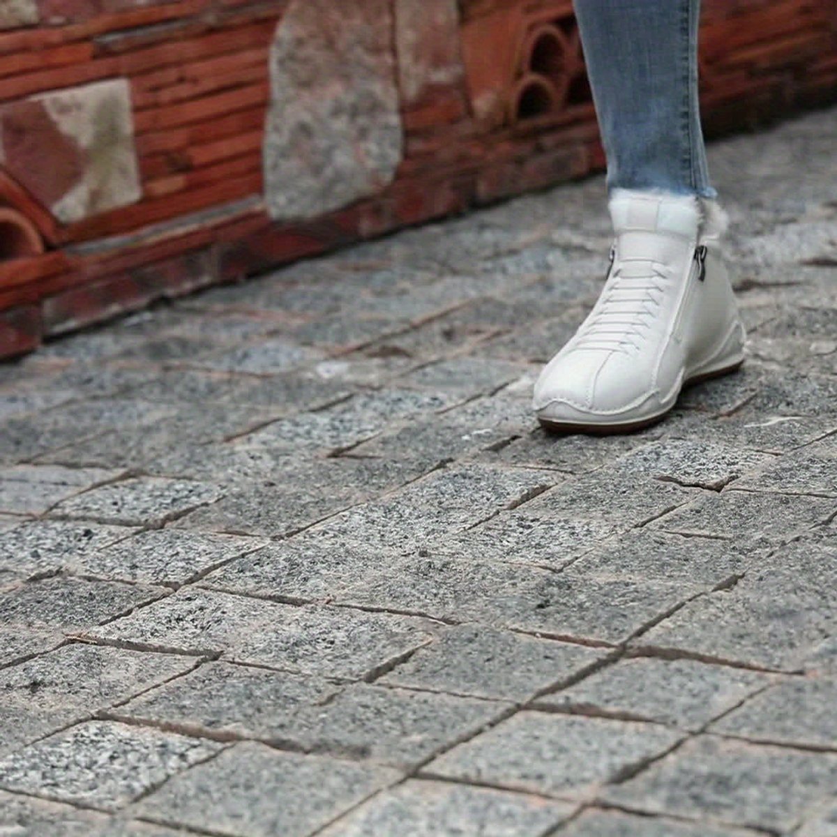 Elisabeth | Damen Gefütterte Ankle Boots Schnürstiefeletten Kunstfell Reißverschluss