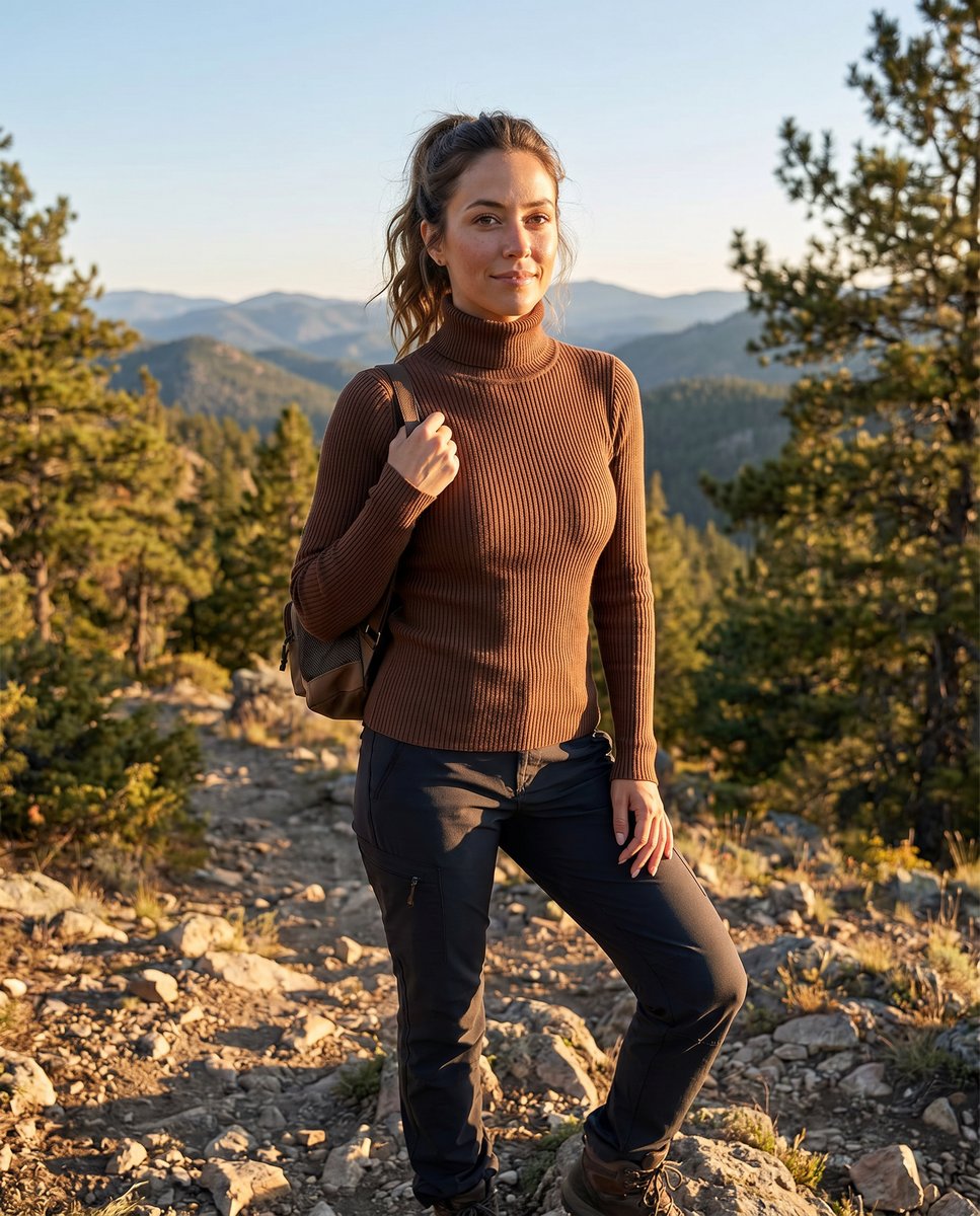 Marie | Damen Gerippter Rollkragen Strick Sweater Frühjahr