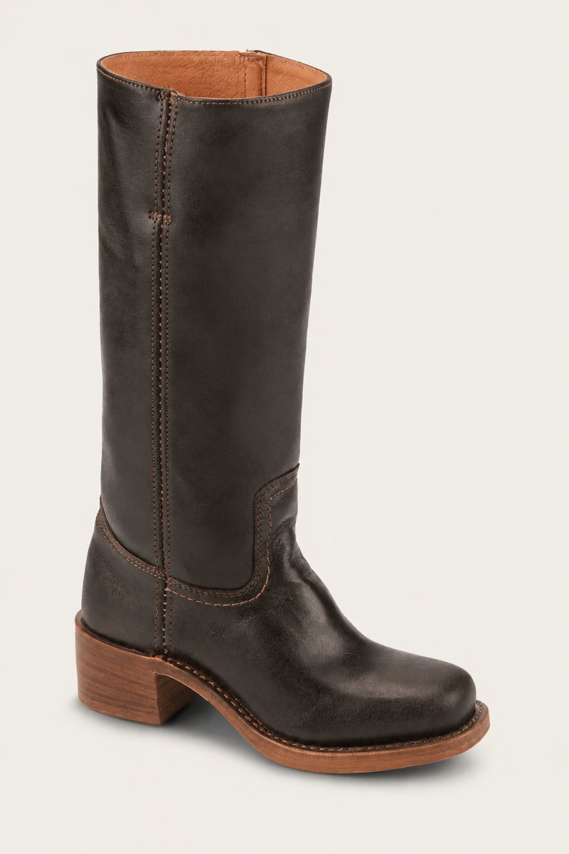 Luisa | Damen Kniehöhe Leder Stiefel Blockabsatz