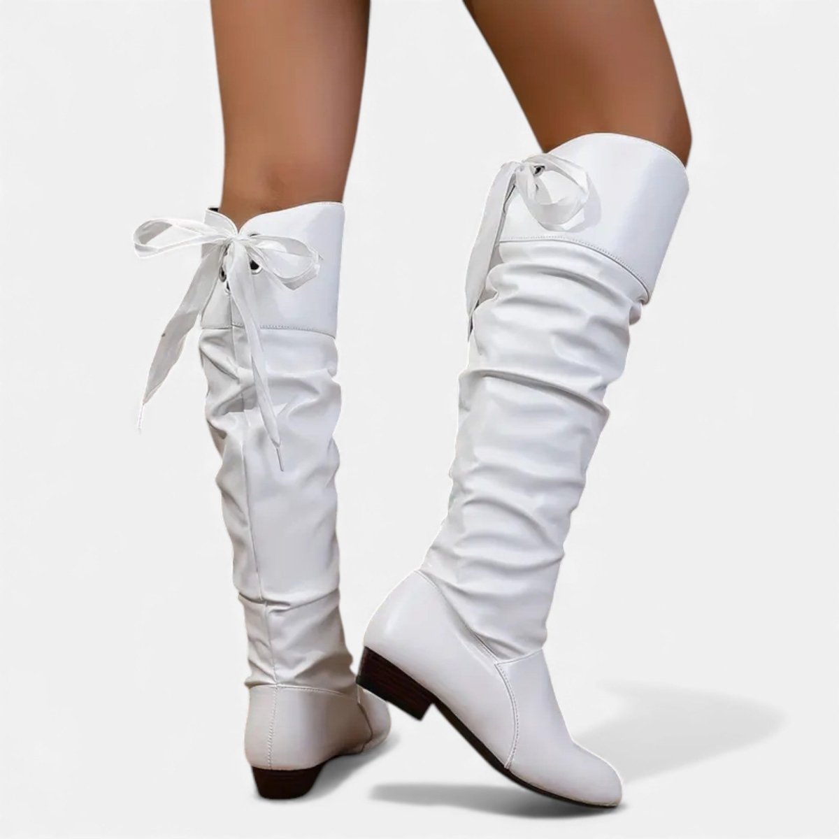 Damen Kniehohe Stiefel mit Absatz Elegant