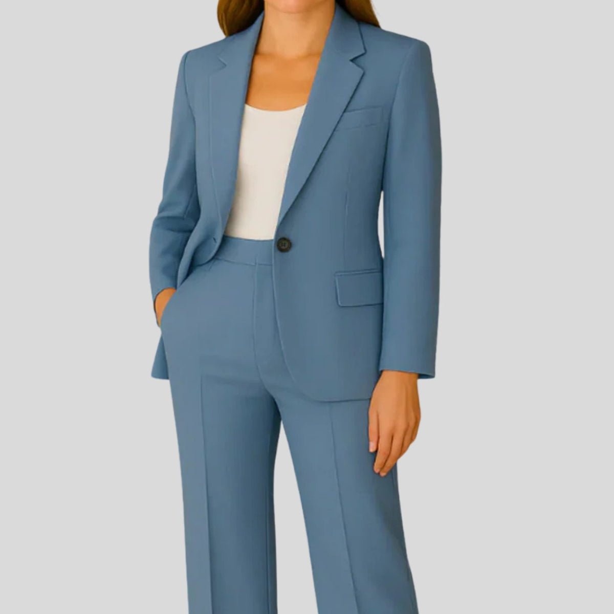 Hannah | Damen Maßgeschneiderter Langer Blazer und Hose Anzug-Set