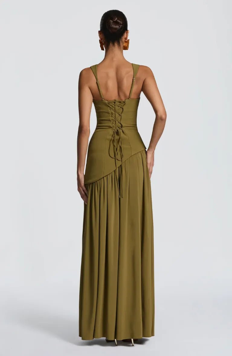 Katharina | Damen Maxi Kleid A-Linie Ärmellos Hochzeitsgast