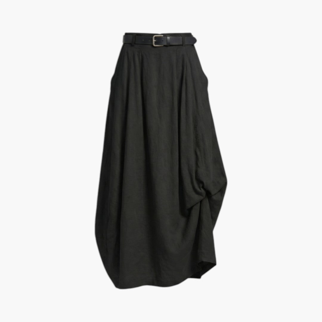Damen Maxirock mit hohem Bund, Gürtelschlaufen und Seitentaschen