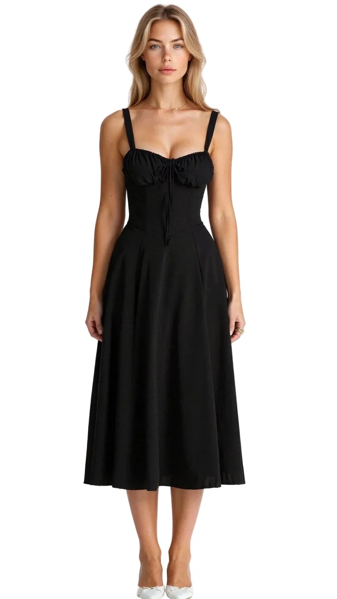 Damen Midikleid im Korsettstil mit Blumenmuster