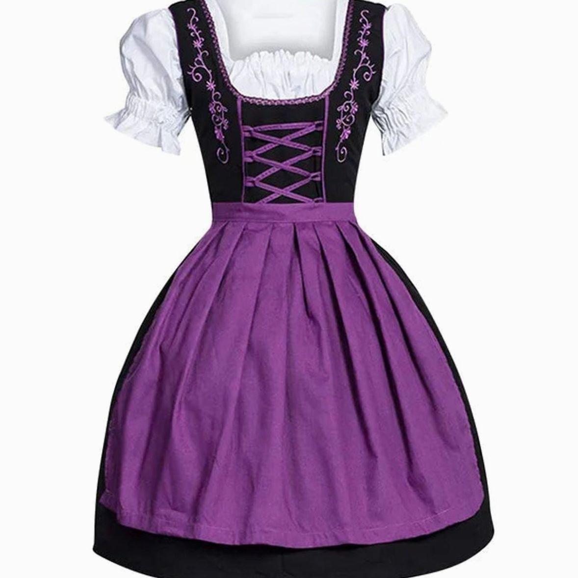 Clara | Damen Oktoberfest Dirndl Kleid mit Schürze und Schnürung