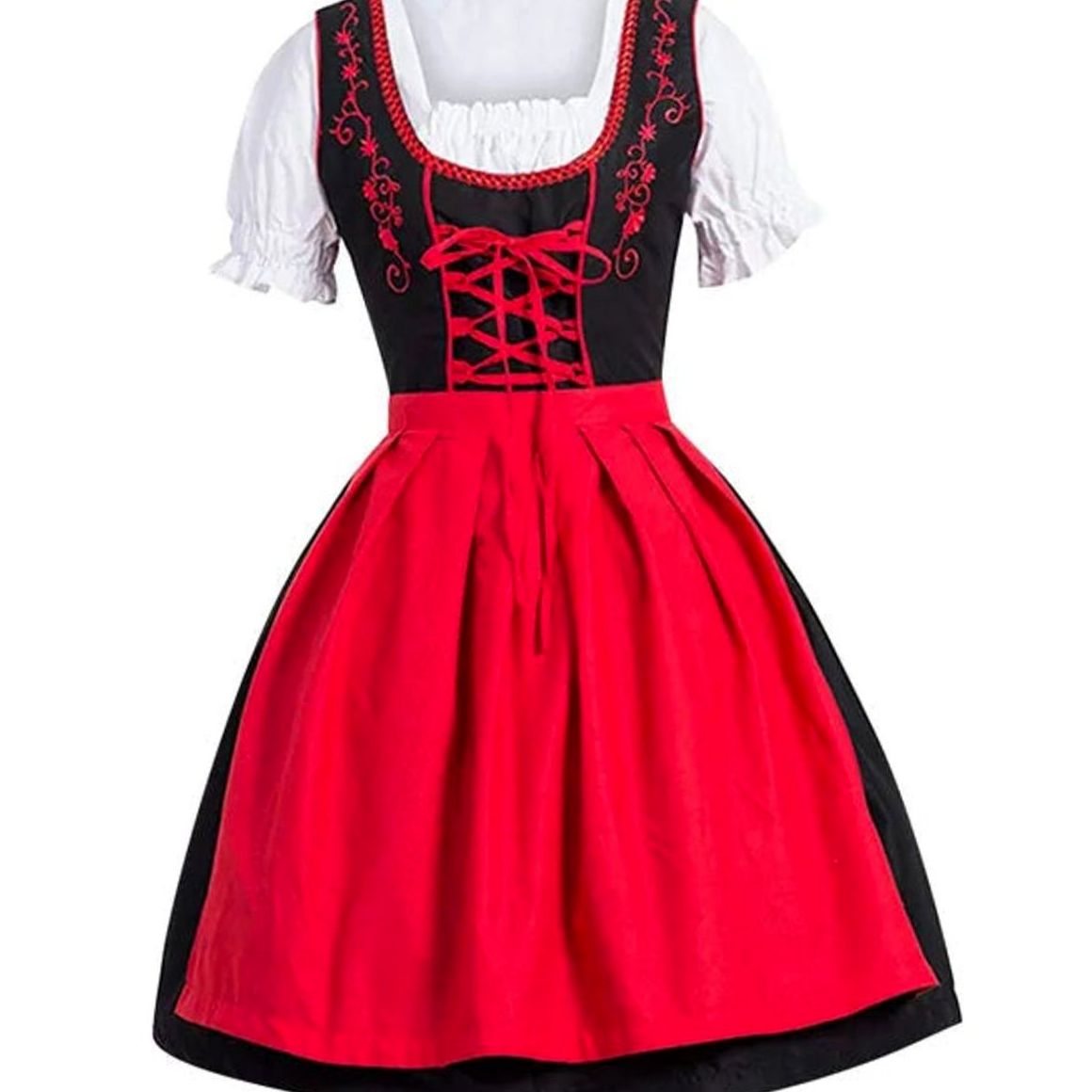 Clara | Damen Oktoberfest Dirndl Kleid mit Schürze und Schnürung