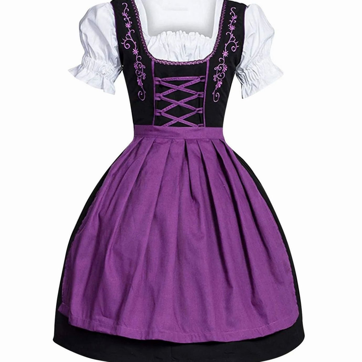Clara | Damen Oktoberfest Dirndl Kleid mit Schürze und Schnürung