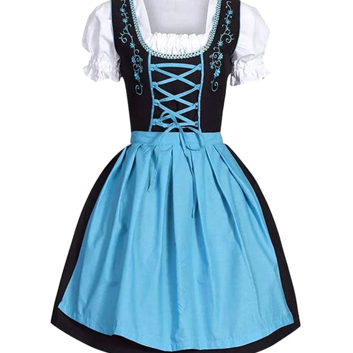 Clara | Damen Oktoberfest Dirndl Kleid mit Schürze und Schnürung