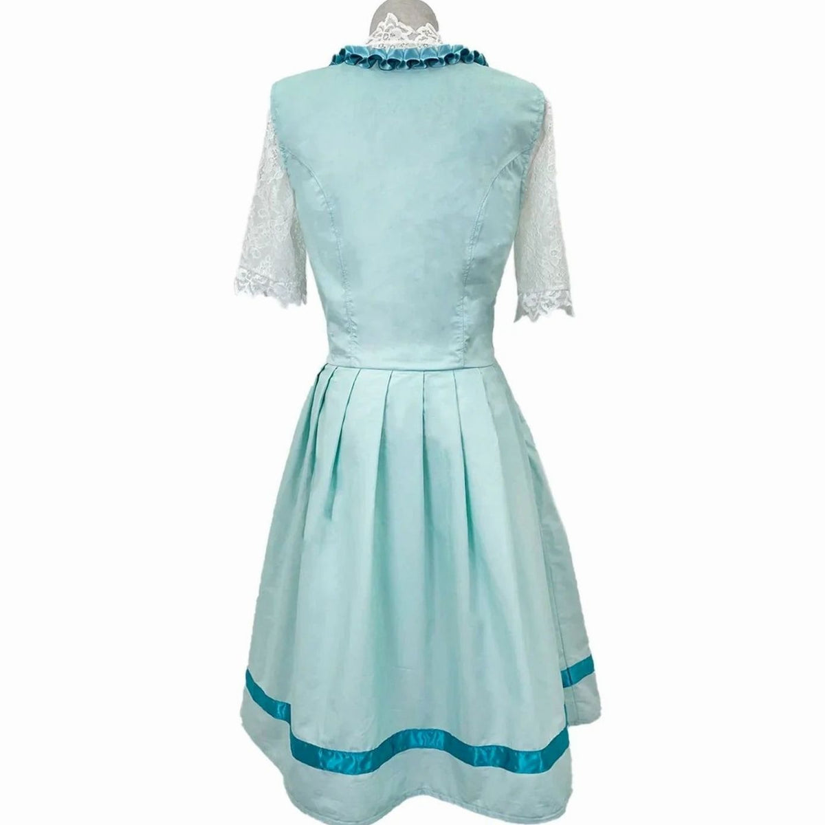 Annika | Damen Oktoberfest Dirndl Spitzen-Midi-Kleid mit Schnürung
