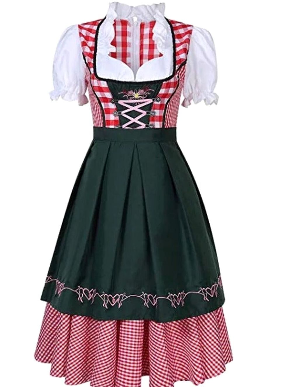 Annika | Damen Oktoberfest Trachtenkleid mit Schürze A-Linie Minikleid