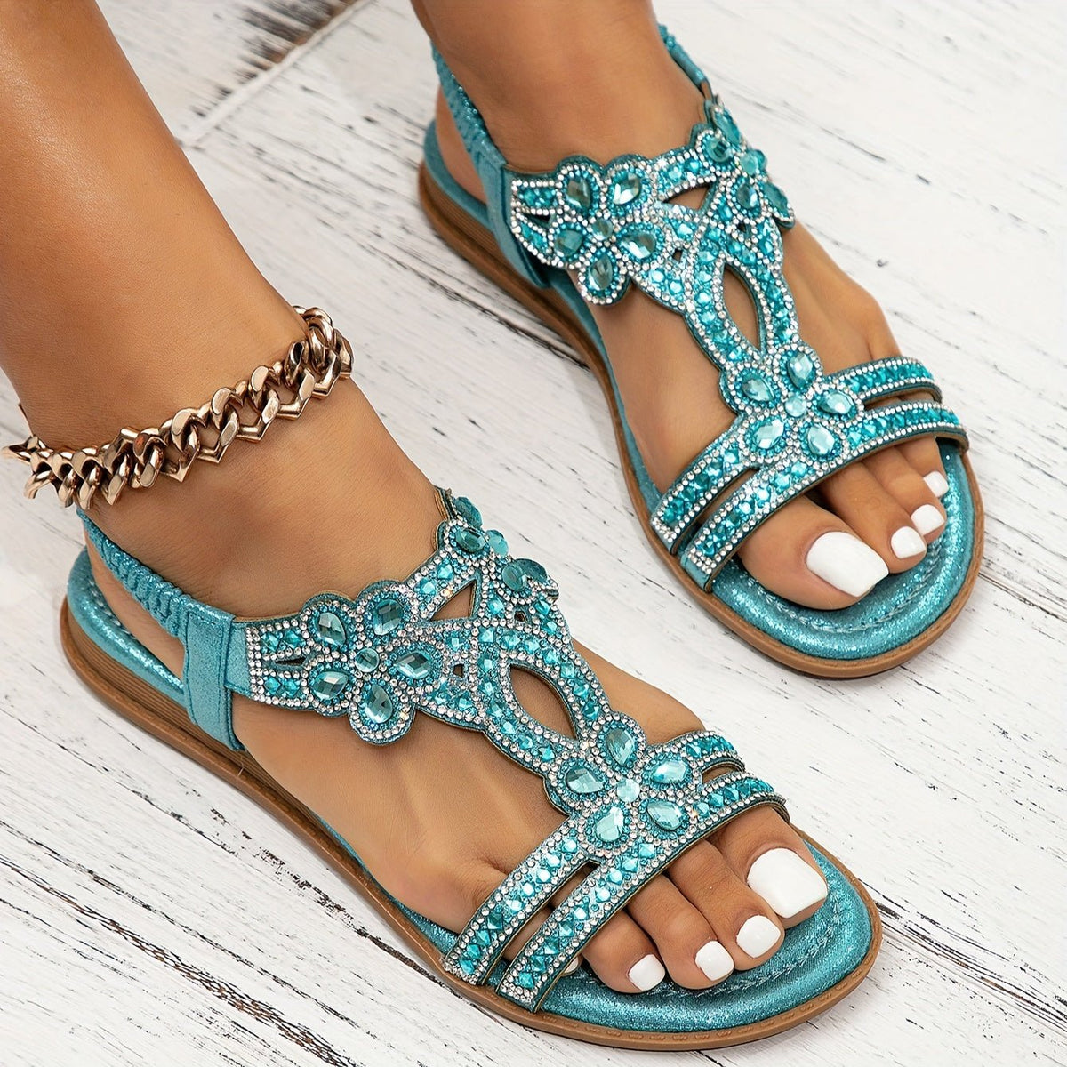 Leonie | Damen Orthopädische Boho Strass Sommersandalen