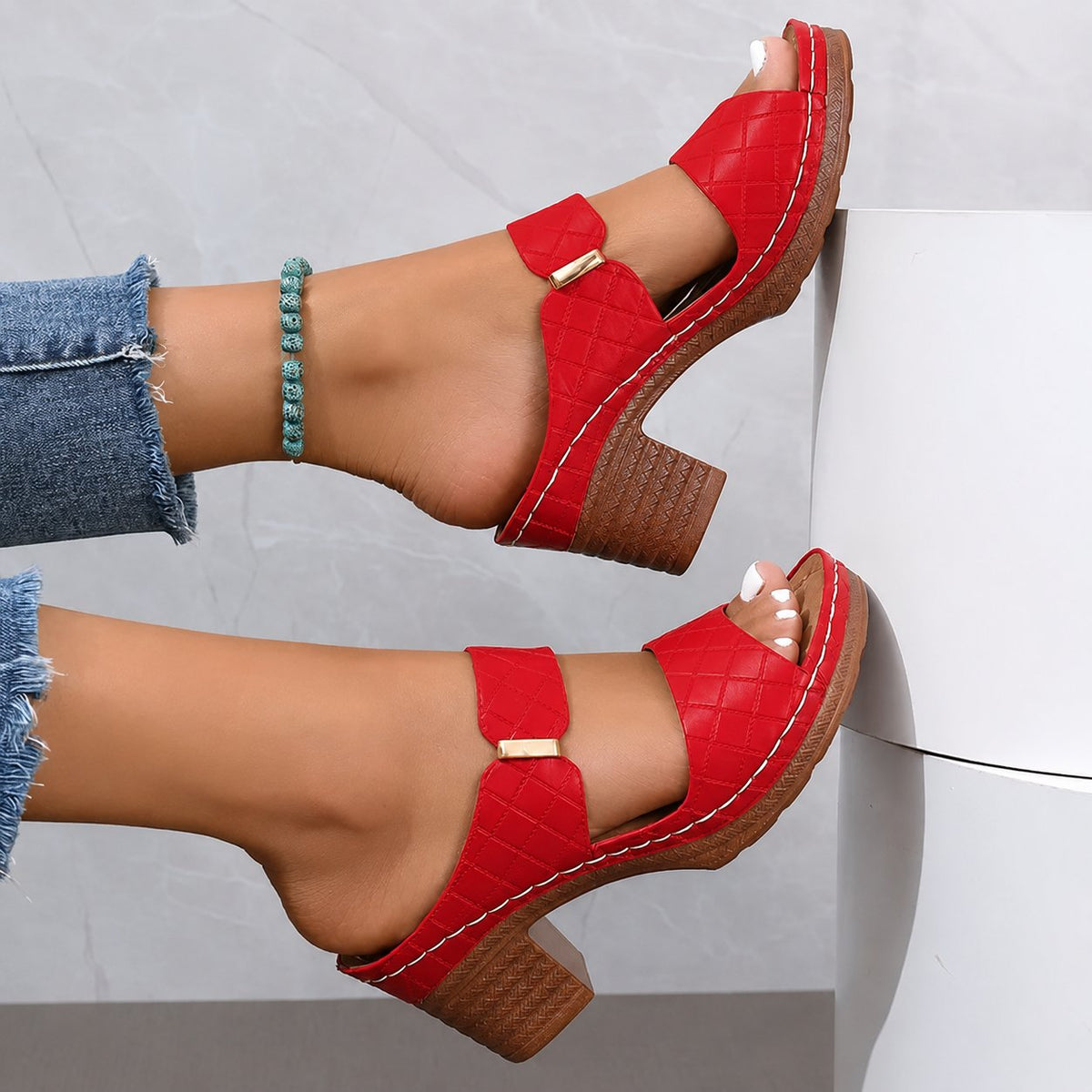 Marlene | Damen Orthopädische Sandalen mit Blockabsatz
