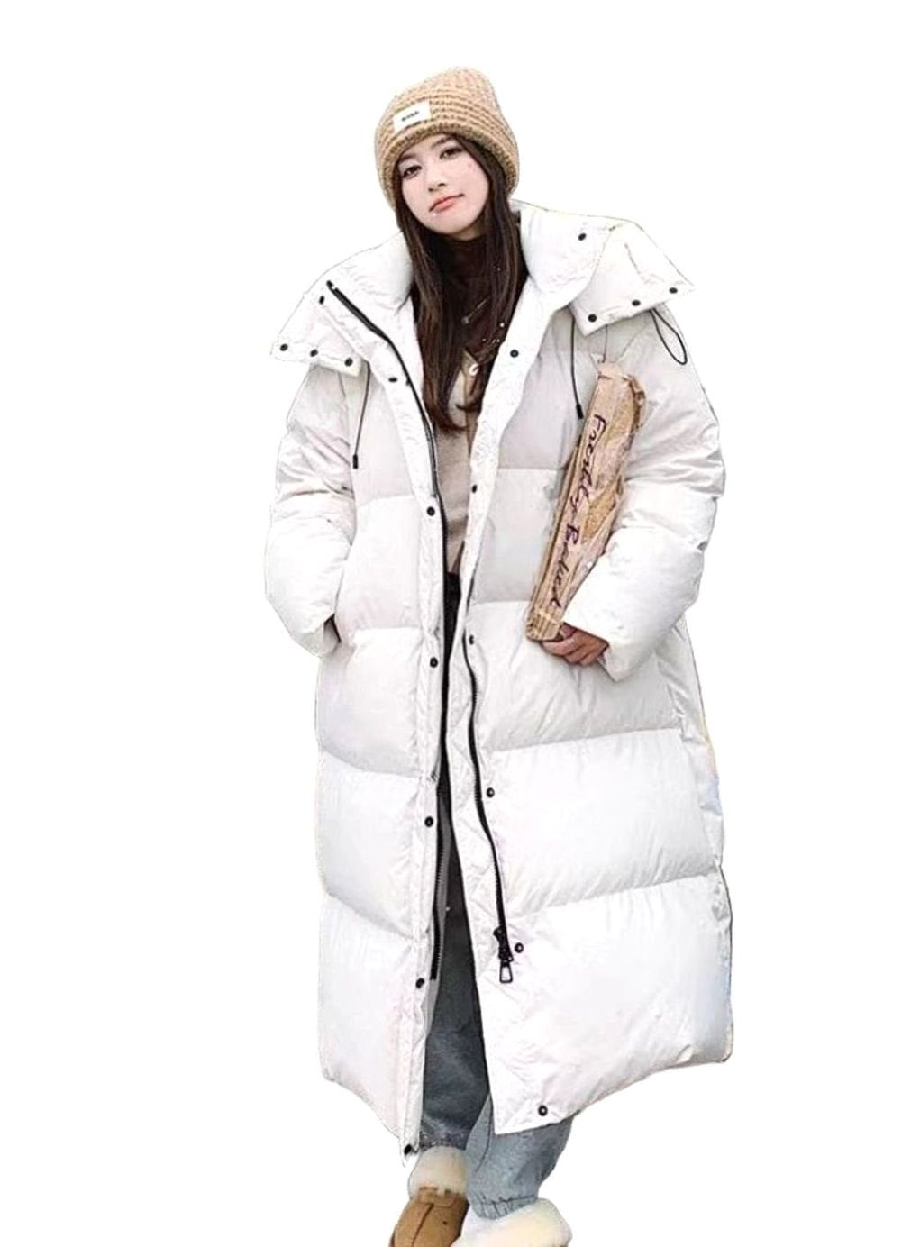 Elisabeth | Damen Oversized Langer Kapuzen Puffer Mantel Winterjacke