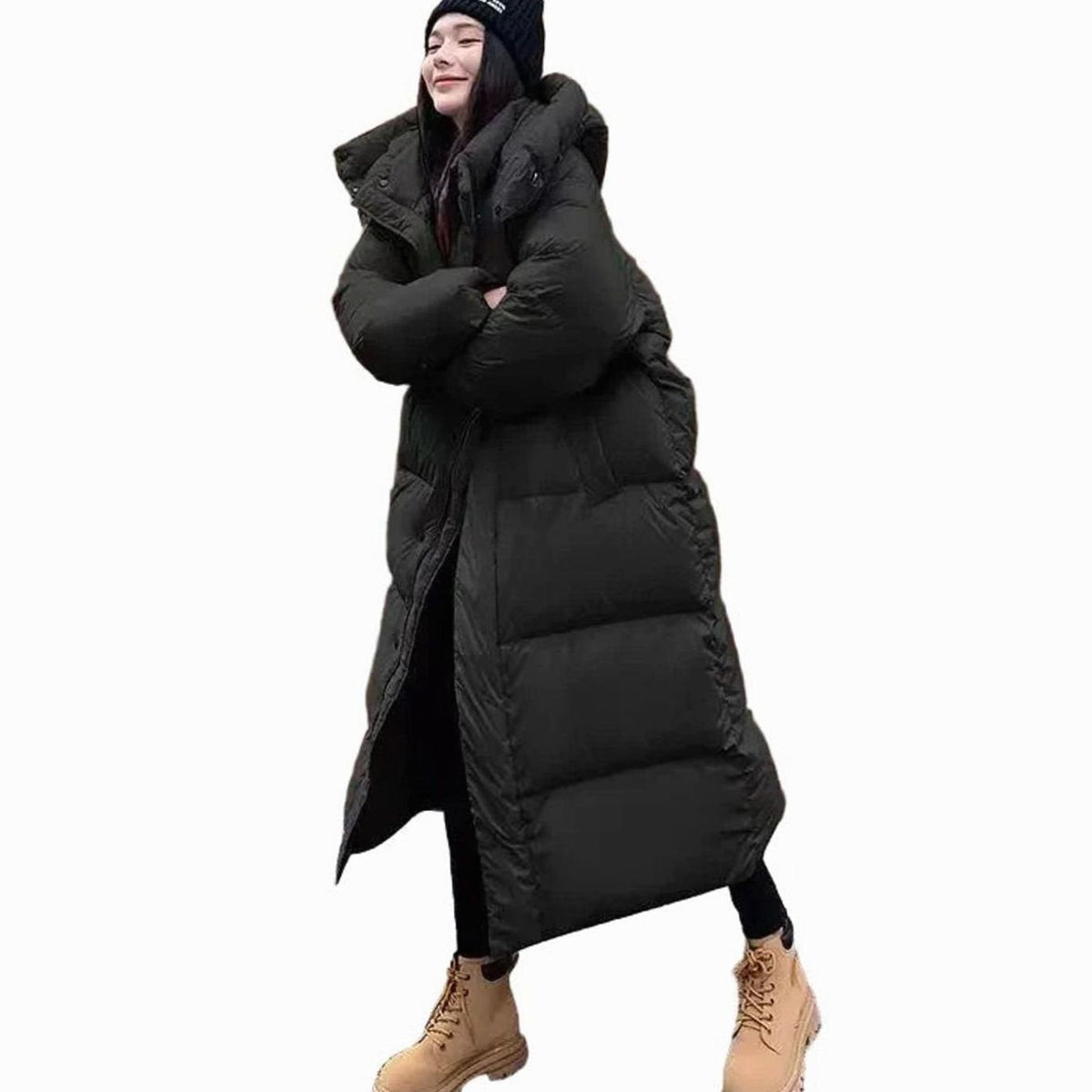 Elisabeth | Damen Oversized Langer Kapuzen Puffer Mantel Winterjacke