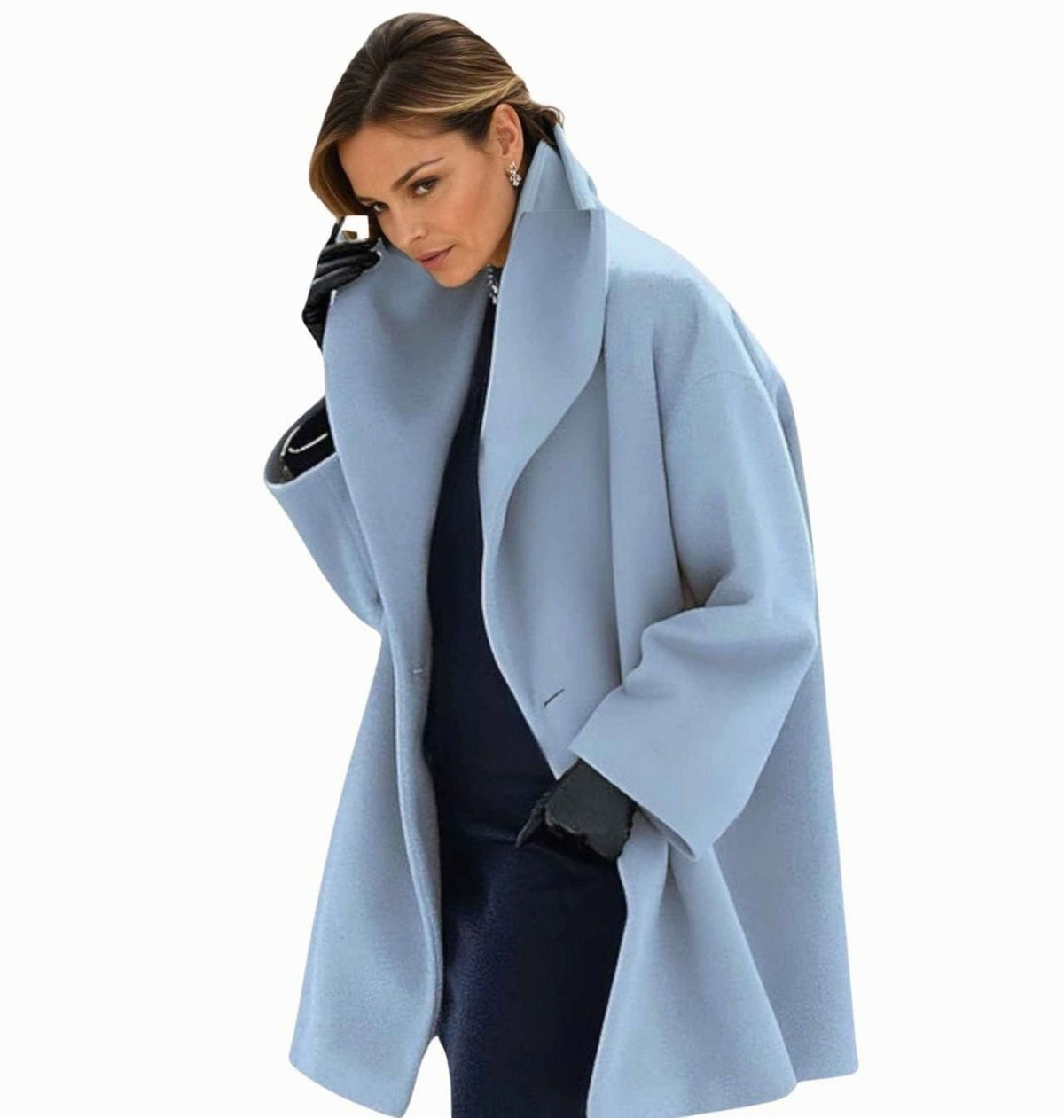 Katharina | Damen Oversized Wintermantel im modernen Stil mit weitem Schnitt