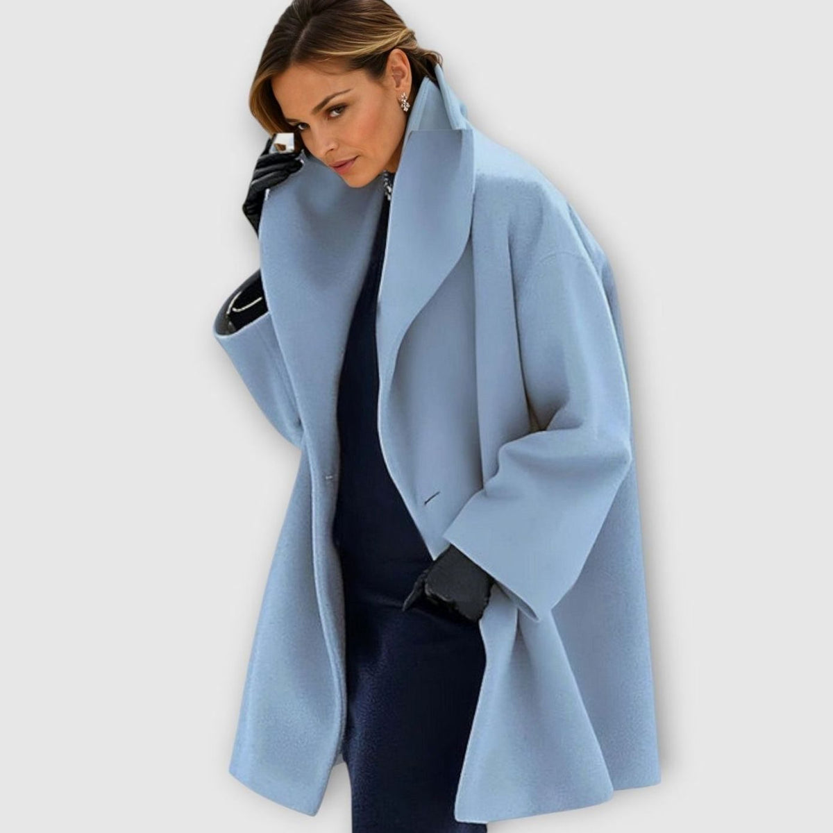 Katharina | Damen Oversized Wintermantel im modernen Stil mit weitem Schnitt