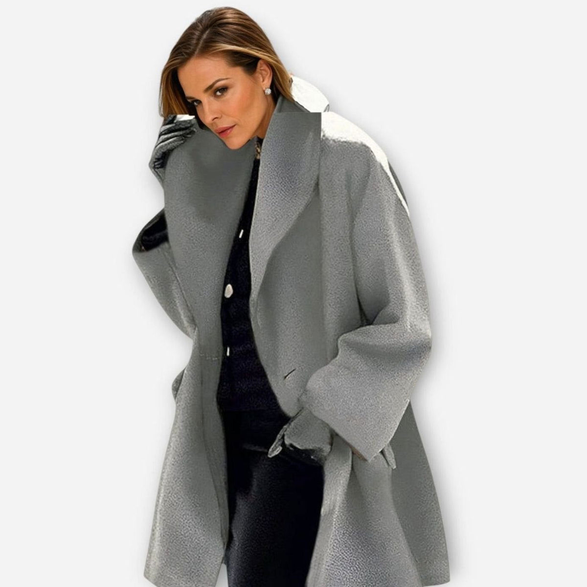 Katharina | Damen Oversized Wintermantel im modernen Stil mit weitem Schnitt