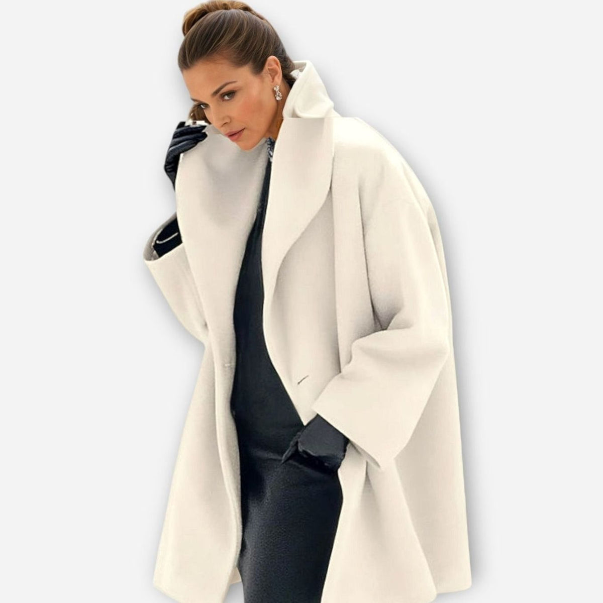 Katharina | Damen Oversized Wintermantel im modernen Stil mit weitem Schnitt