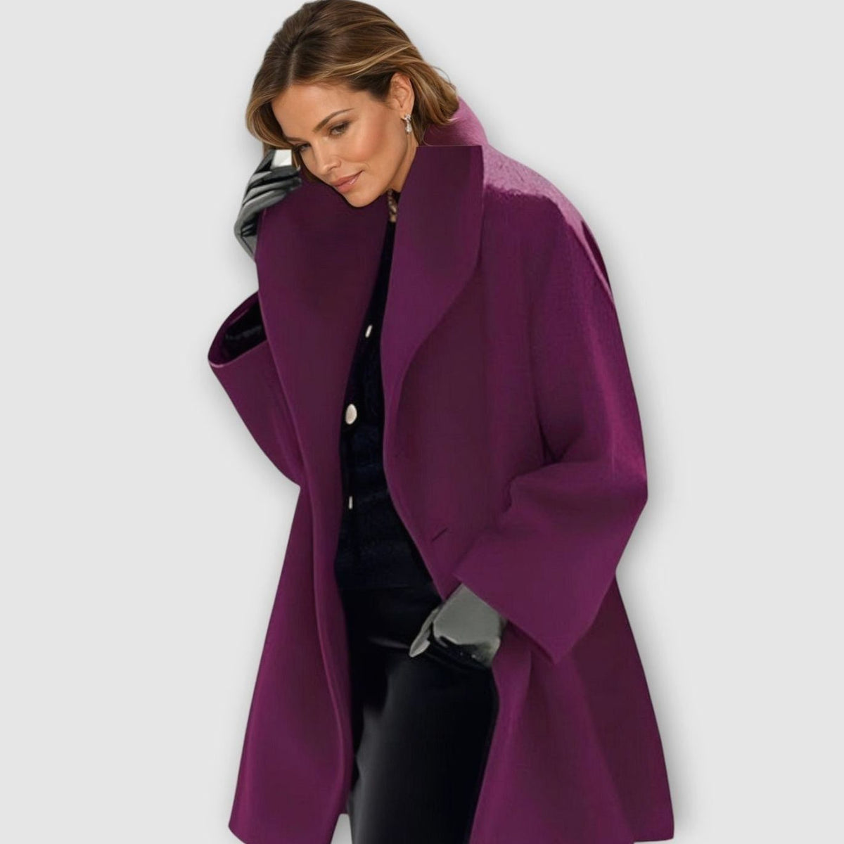 Katharina | Damen Oversized Wintermantel im modernen Stil mit weitem Schnitt