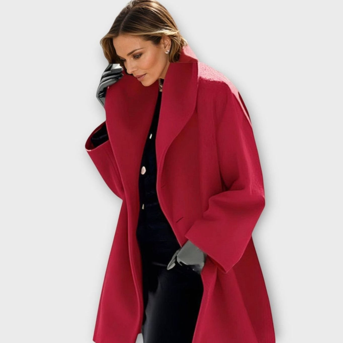 Katharina | Damen Oversized Wintermantel im modernen Stil mit weitem Schnitt