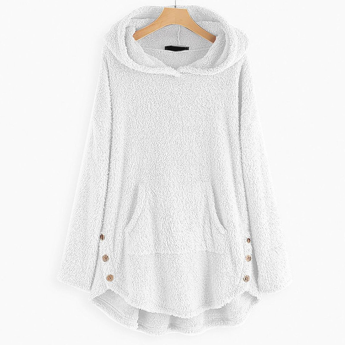 Elisabeth | Damen Plüsch Hoodie Pullover weicher Fleece-Reißverschluss-Sweatshirt mit Katzenmotiv
