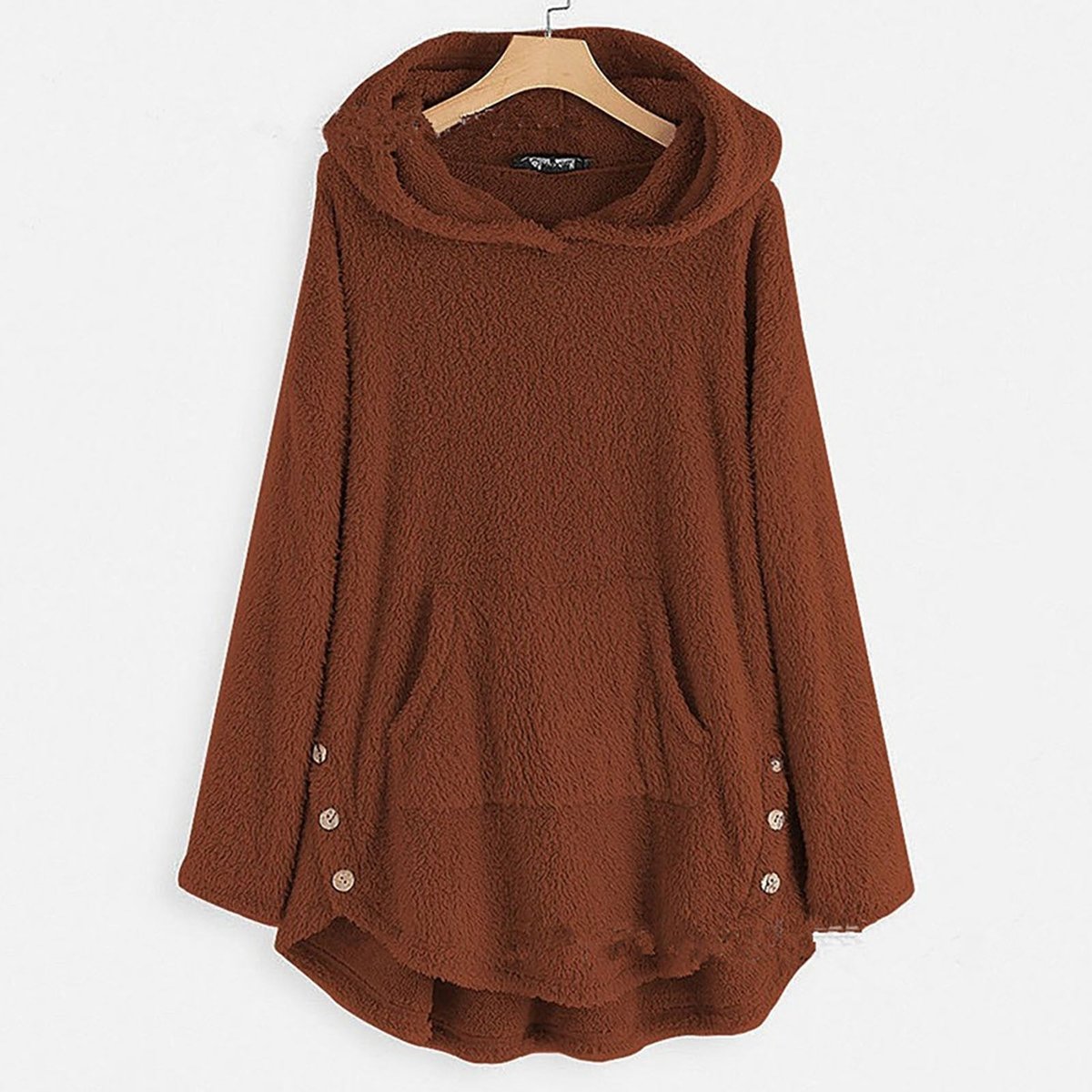 Elisabeth | Damen Plüsch Hoodie Pullover weicher Fleece-Reißverschluss-Sweatshirt mit Katzenmotiv