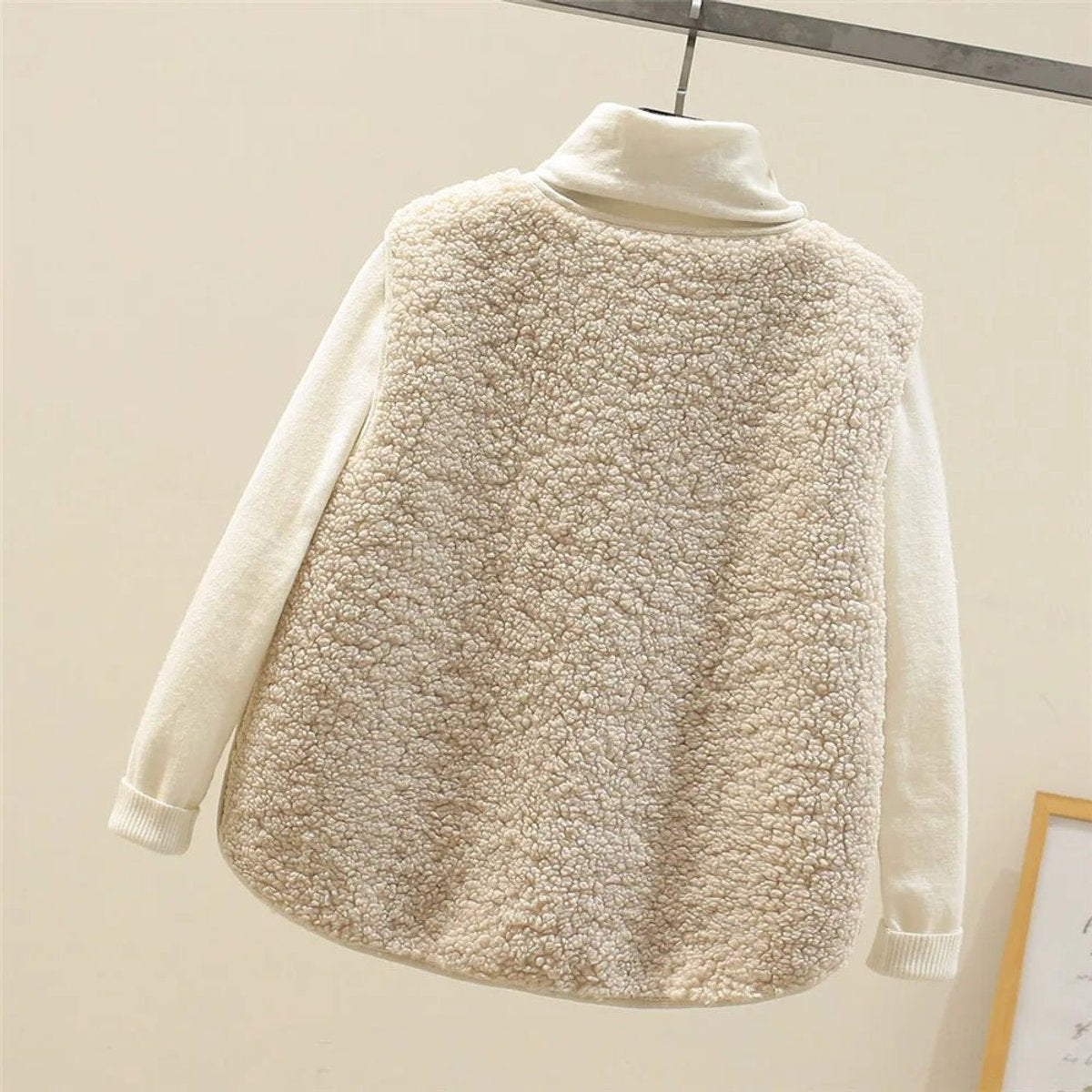 Leonie | Damen Puffer Vest Women Teddyfleece Steppweste mit Knöpfen