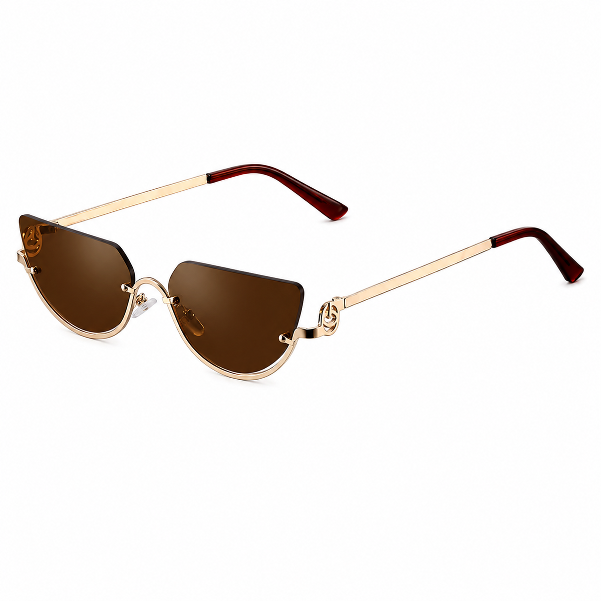 Damen Sonnenbrille mit randlosen Gläsern und geraden Bügeln