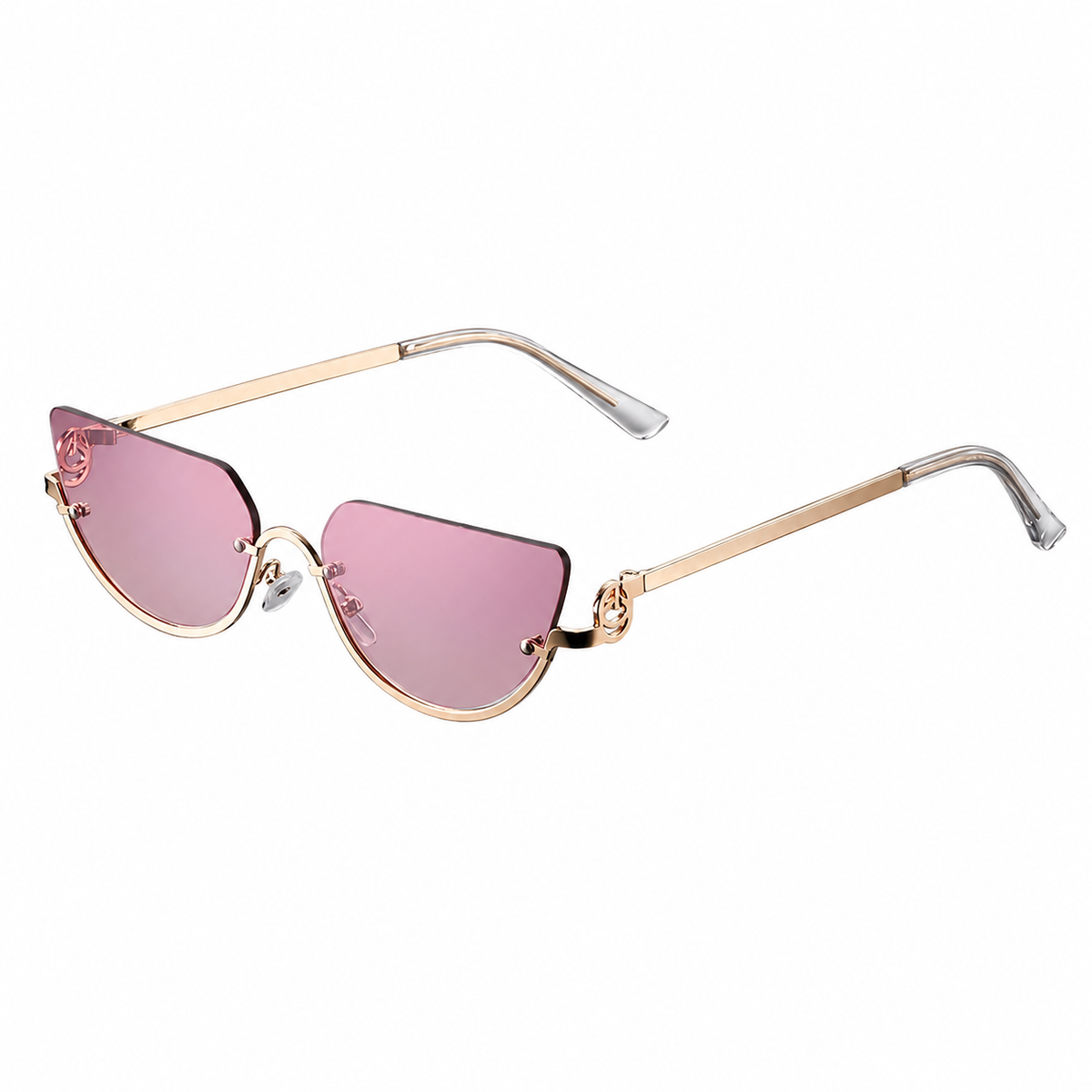 Damen Sonnenbrille mit randlosen Gläsern und geraden Bügeln