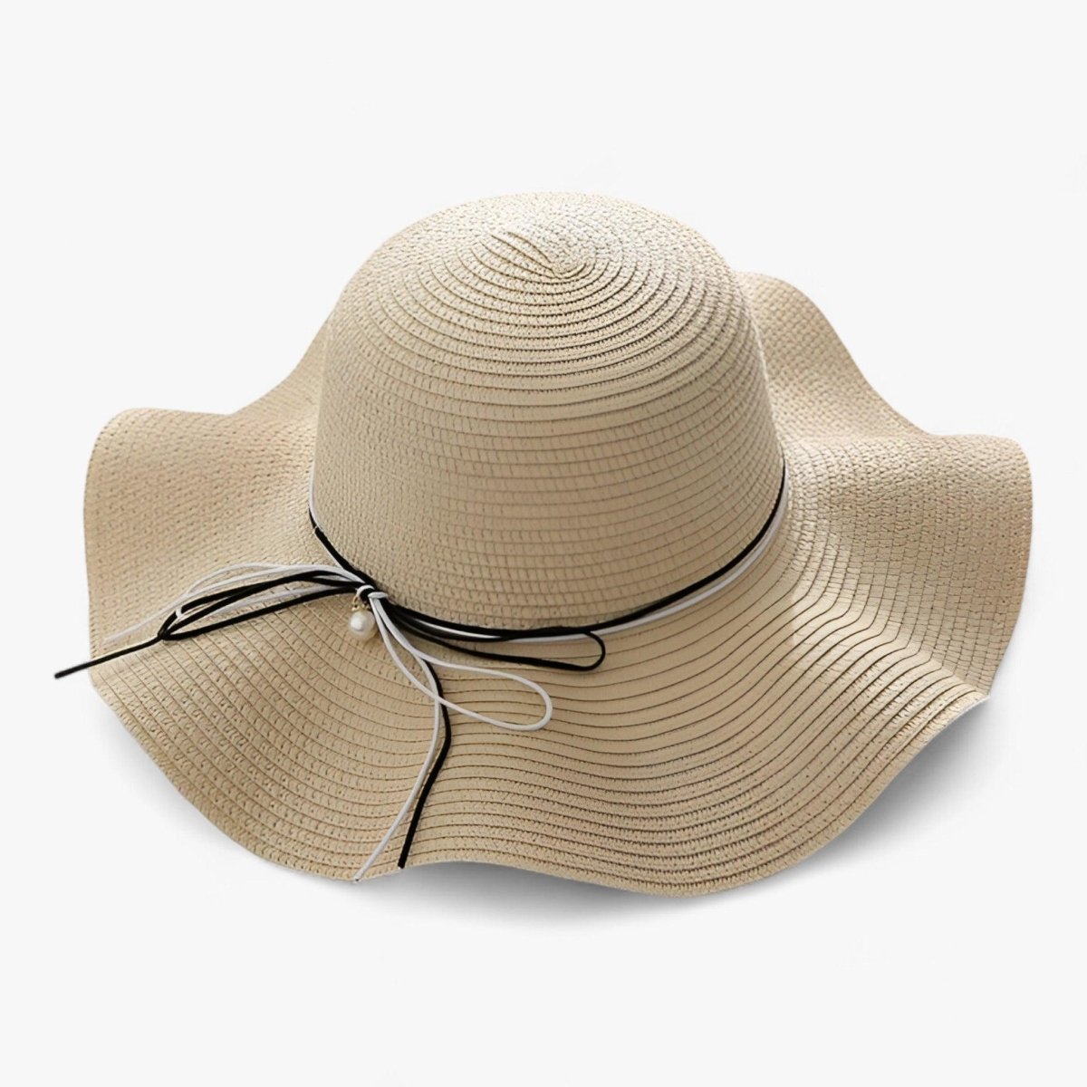 Damen Sonnenhut mit breiter Krempe und Schleife